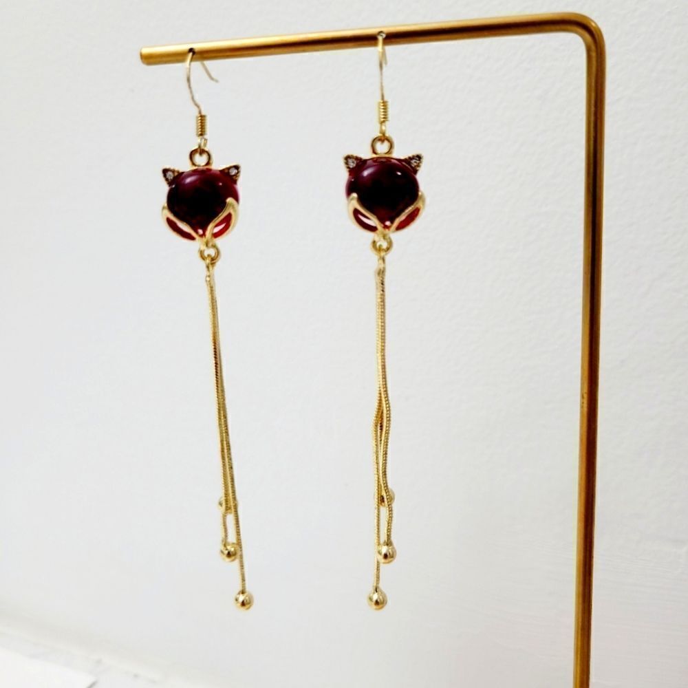 Brand New Red With Gold Fashion Earrings